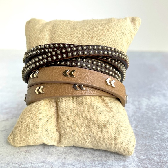 Set of Two Wrap Leather Bracelets - Picture 7 of 7